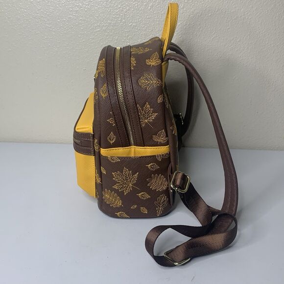 Loungefly Disney Winnie The Pooh Autumn Leaves Mini Backpack Brown Yellow Bag main image 7